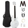 Enya Nova Go SP1 Acoustic/Electric Guitar, Carbon Fiber Mini Guitar with AcousticPlus Pickup, Includes Guitar Case and Strap (White)