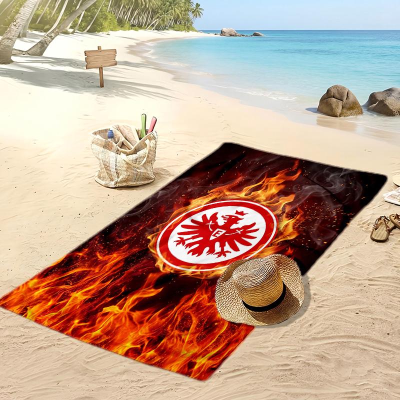 Пляжное полотенце Eintracht Frankfurt Football Print, Большое Мягкое Быстросохнущее Полотенце для Пляжа Кемпинга Плавания