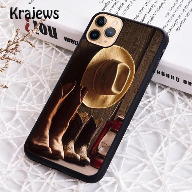 Krajews Ковбойские Ковбойские Сапоги Шпора Шляпа Чехол для Телефона Для iPhone 17 Air 16 15 14 plus 11 12 13 pro max coque Fundas