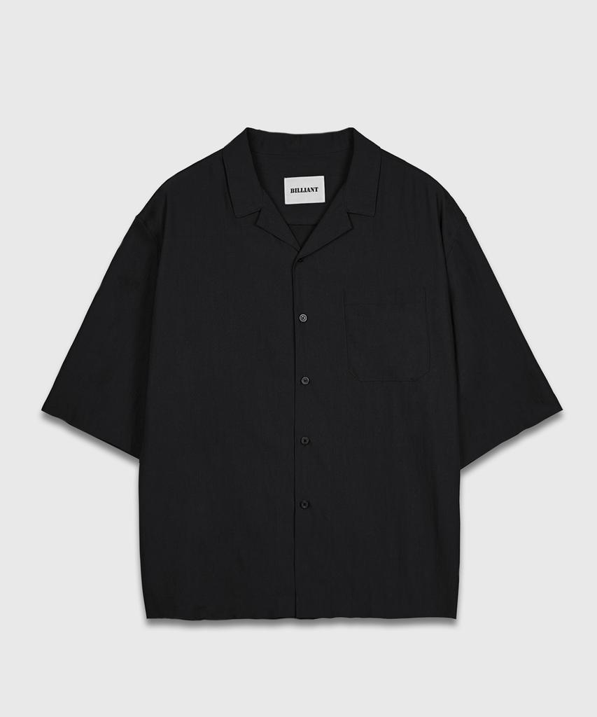 BILLIANT Recycle Open Collar Shirt_Black