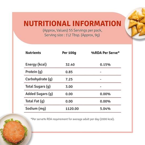 Veeba Tomato Ketchup No Added Sugar (460gram) | Contains Non-Caloric Sweetener I No Artificial Flavours | No Synthetic Colours