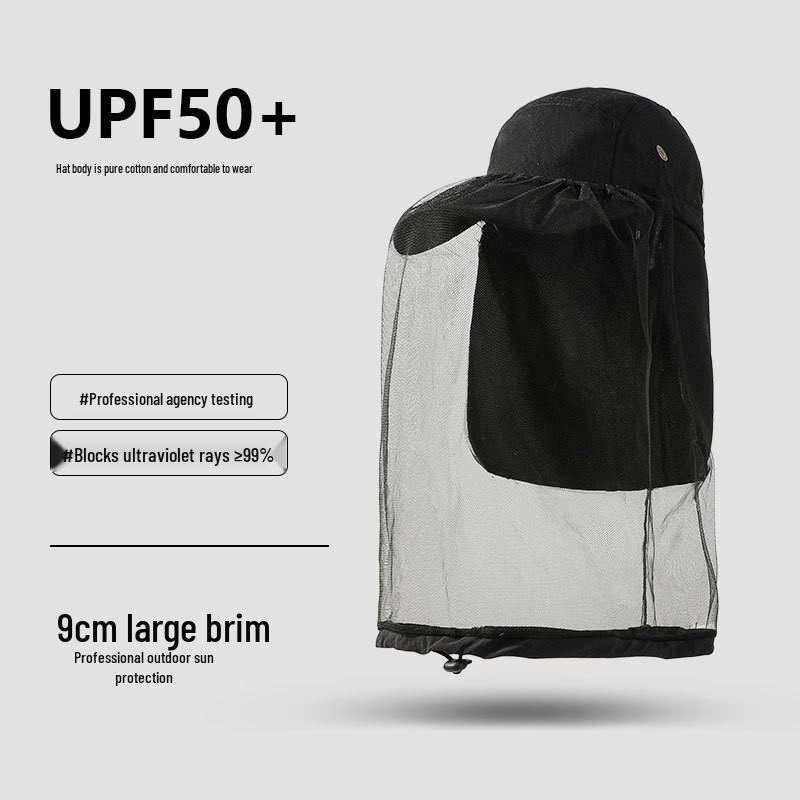 Унисекс шляпа для защиты от солнца с сетчатой маской и защитой от насекомых для рыбалки