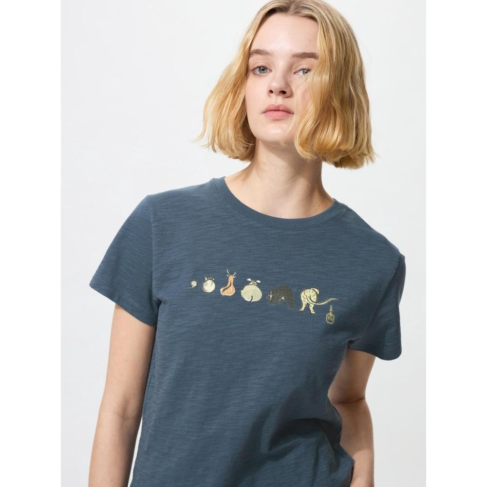 Uniqlo Япония Японский узор Животные Ut Короткая длина