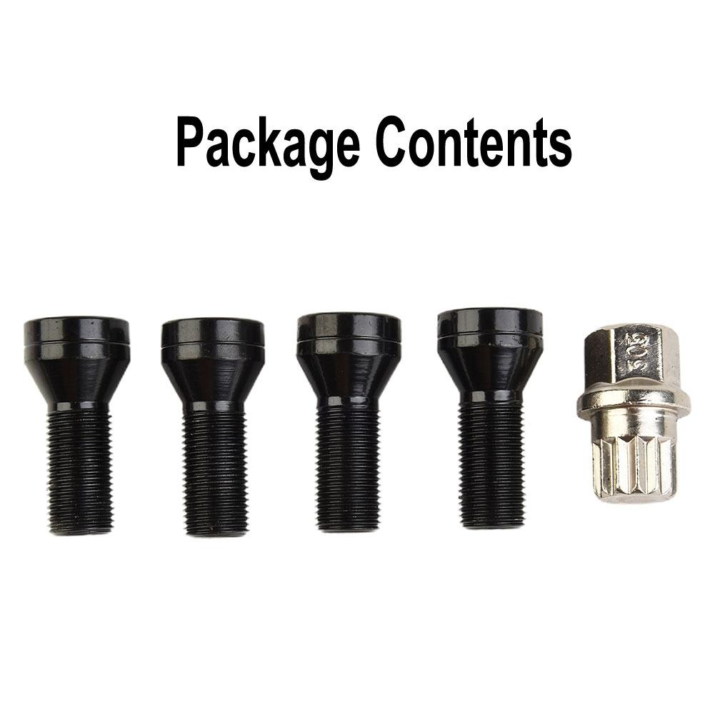 Wheel Locking Bolts LUG NUTS Stainless Steel 1 X Key