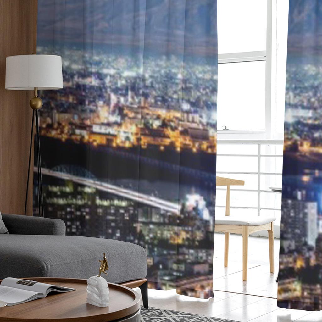 Вид на закат с видом на Токио и гору Фудзи Шифоновые прозрачные шторы для гостиной, спальни, украшения окон, вуали, тюль, занавески