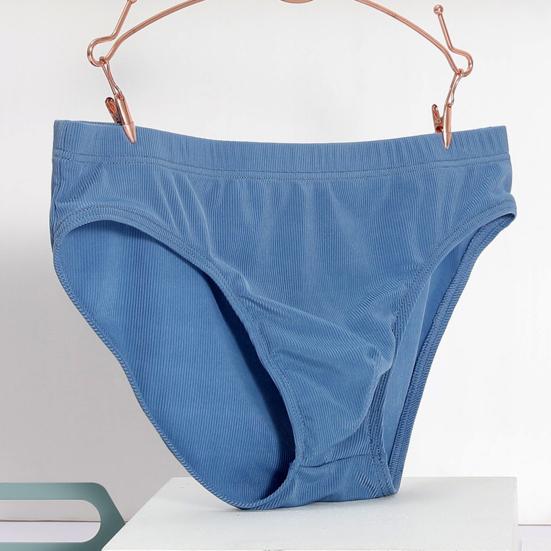 Men Briefs Low-rise Elastic Waistband Ice Briefs Solid Silk Color Ice Silk Thin Panties High Elastic Underwear