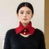 Solid Soft Knitted Neck Warmer Sport Scarf Women Men Button Face Cover Winter Running Warm Scarves Thick Cold-proof Collar