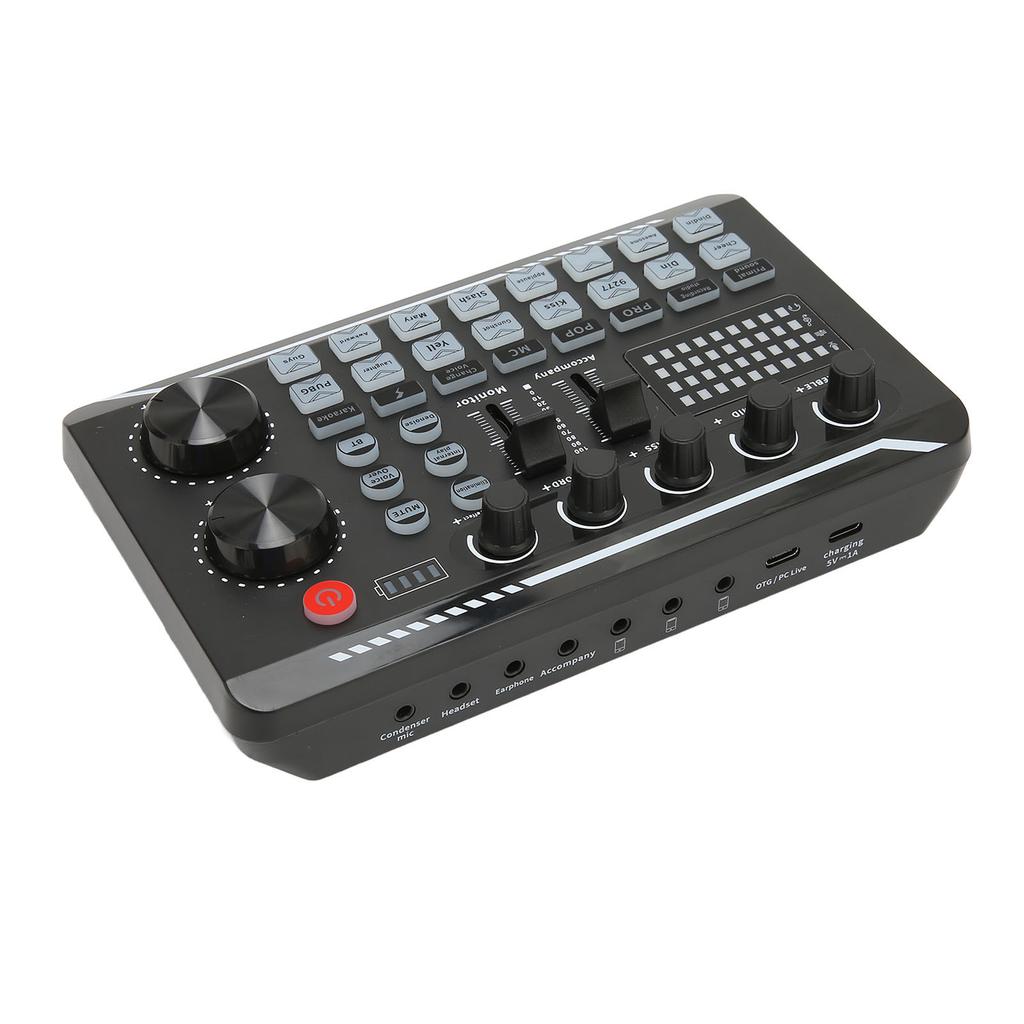 Sound Mixer Multiple Sound Effects Voice Change Live Broadcast Sound Card for Podcast Recording Streaming Home KTV