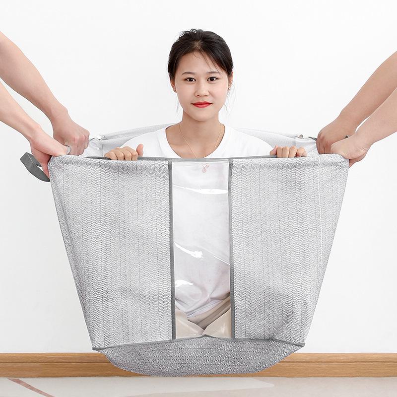 Большая вместительная сумка с застежкой-молнией и окном для хранения одежды и одеял