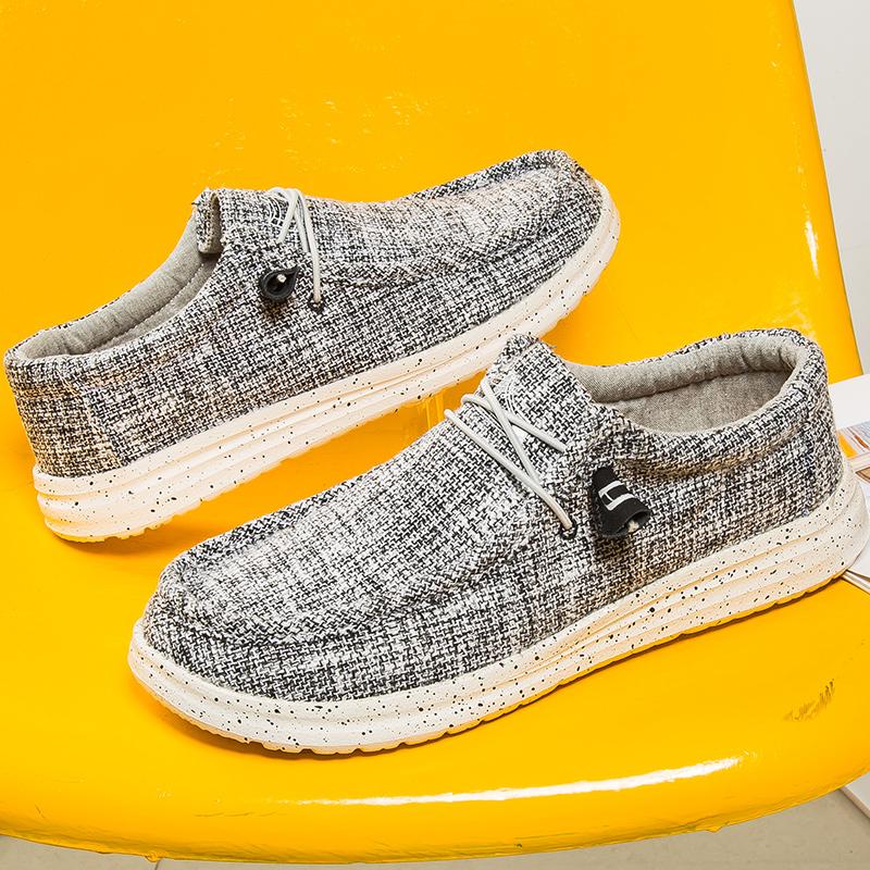 Большой размер, модная мужская парусиновая повседневная обувь, лоферы без шнуровки, обувь для вождения, мокасины, мужская обувь на плоской подошве