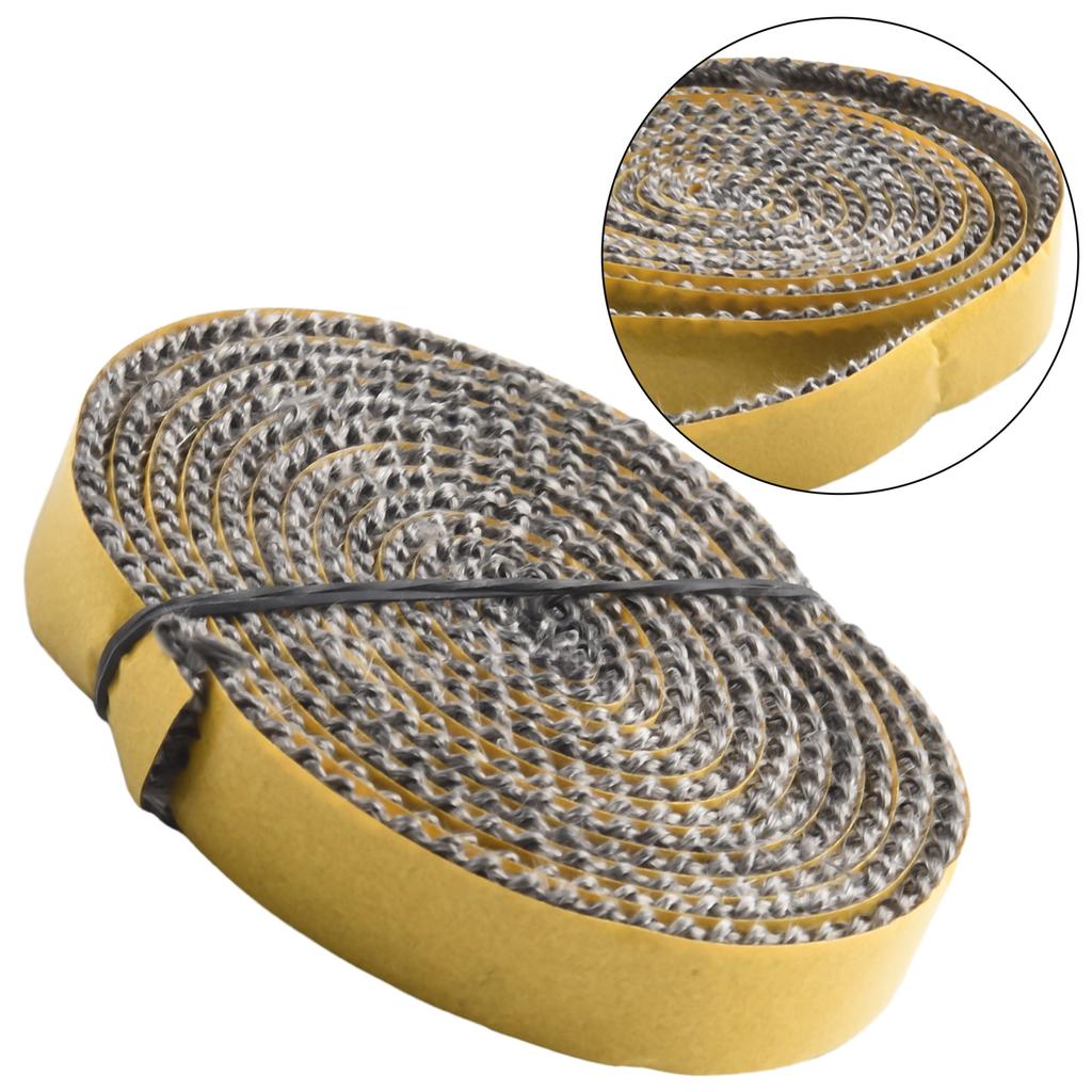 10/15 мм Уплотнительная веревка для камина Дверца дровяной печи Самоклеящийся уплотнительный шнур из стекловолокна Замена 2 м Черная уплотнительная лента