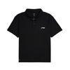 Fashionable Simple Versatile Solid Color Letter Logo Casual Breathable Comfortable Sports Polo Shirt Unisex Tops Black APLU801-1