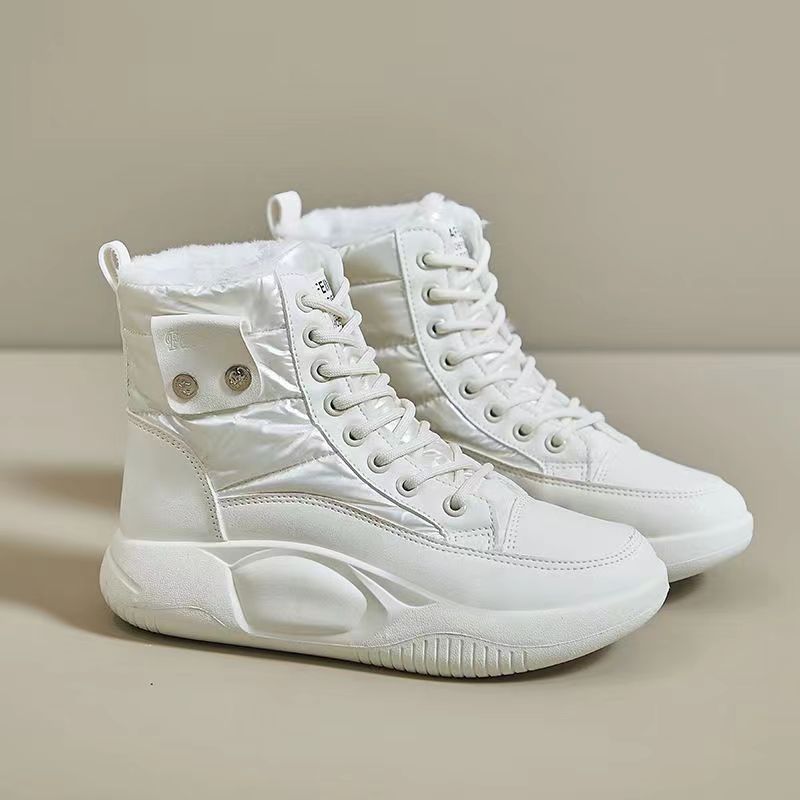 Флисовая обувь женская новая зимняя теплая 2025 зимняя новая средняя зимняя обувь для снега водонепроницаемые и морозостойкие модные женские ботинки