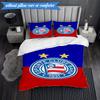 3PCS Bahia Fc Crest Emblem Printed Soft Bedding Set,Including 1pc Duvet Cover And 2pcs Pillowcases Perfect for Bedroom, Dormitory, Fan gift