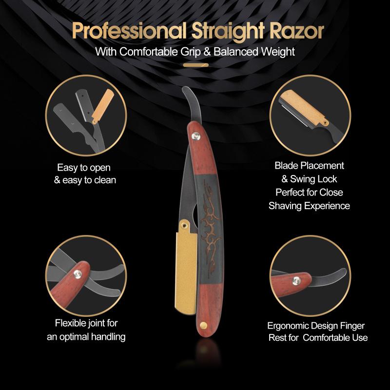 CESTOMEN Профессиональная деревянная парикмахерская бритва премиум-качества для стрижки волос, бритва с прямыми краями для мужчин и женщин