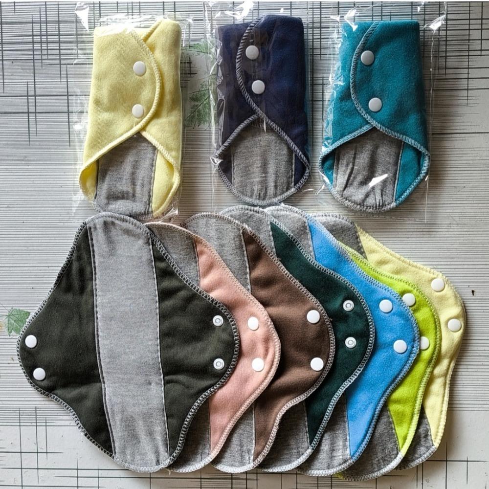 6Pcs Reusable Sanitary Napkin Washable Nursing Pad for Women Menstrual Cloth Pads  Adult Elderly