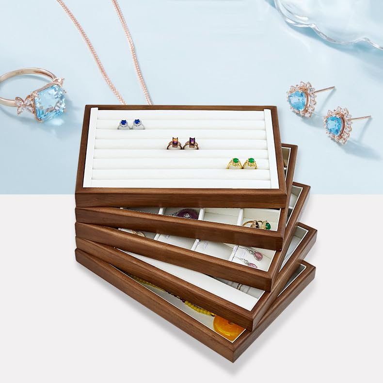 Деревянные украшения Деревянный аксессуар Аксессуары Держатель для мелких предметов Поднос Be&U, Хранение, Ожерелье, Браслеты, Серьги, Кольца, Дисплей, Часы, Держатель, (12