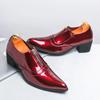 Модные цветные мужские туфли на высоком каблуке, размер 38-46, заостренные кожаные туфли, мужские туфли на квадратном каблуке для выпускного вечера, Zapatos De Vestir Hombre