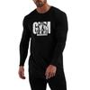 Muscleguys Мужские облегающие футболки для бега Осень Хлопок Длинный рукав Круглый вырез Мышечные Зал Воины Тренировка Спорт Фитнес Футболки