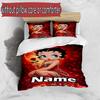 3pcs Duvet Cover Set (1*Duvet Cover + 2*Pillowcase, Without Core), Custom Name Betty Boop Pattern Bedding Set, Home Bedroom Decor Gift