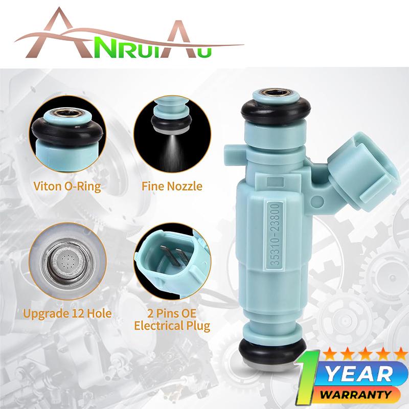НОВЫЙ Набор из 4 топливных форсунок 35310-23800 Совместим с Hyundai Elantra 2007-2012 Kia Soul 2010-2011 Spectra 2007-2009 2.0L
