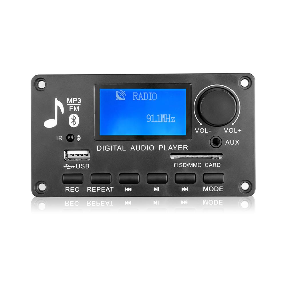 DC 12V MP3-плеер Декодер Плата Bluetooth 5.0 USB TF BT FM Линейный вход Музыкальный MP3-плеер Модуль с ЖК-экраном Цифровой аудиоплеер