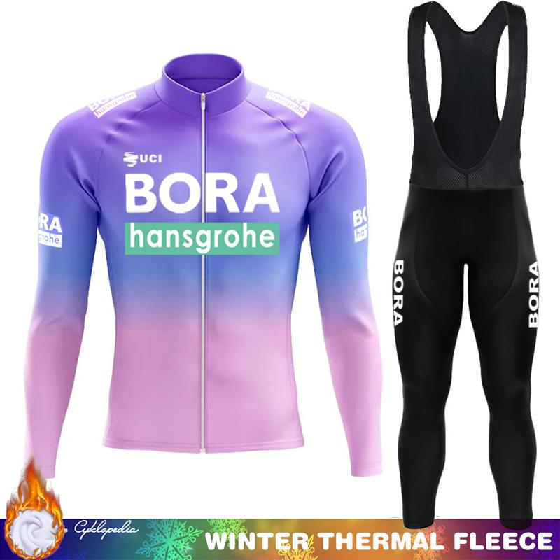Mtb Clothing Men Winter Cycling Jersey Thermal Fleece UCI BORA Road Bicycle Bikes Jumper Clothes Man Winter Warm Cycling Clothing Set