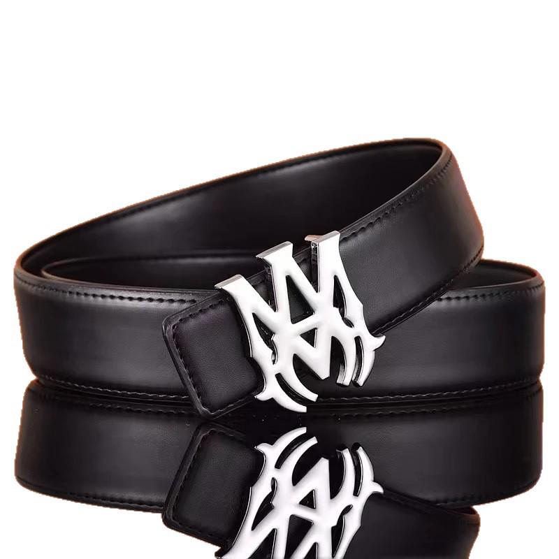 Мужской стильный кожаный ремень с гладкой пряжкой - Универсальный для бизнеса и моды