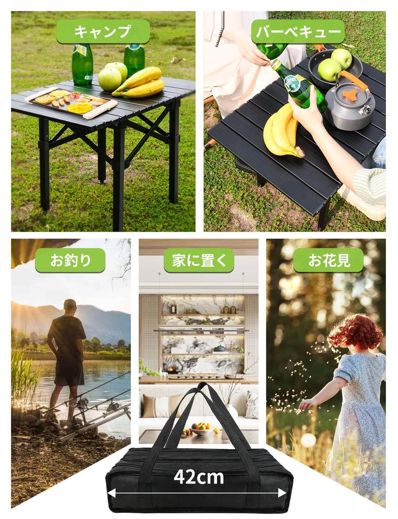 Folding Camping Table Latest Improved Load Capacity Outdoor Table Made of Aluminum Alloy Ultra Light Easy Assembly In 1 Camping Table Wood Style Roll