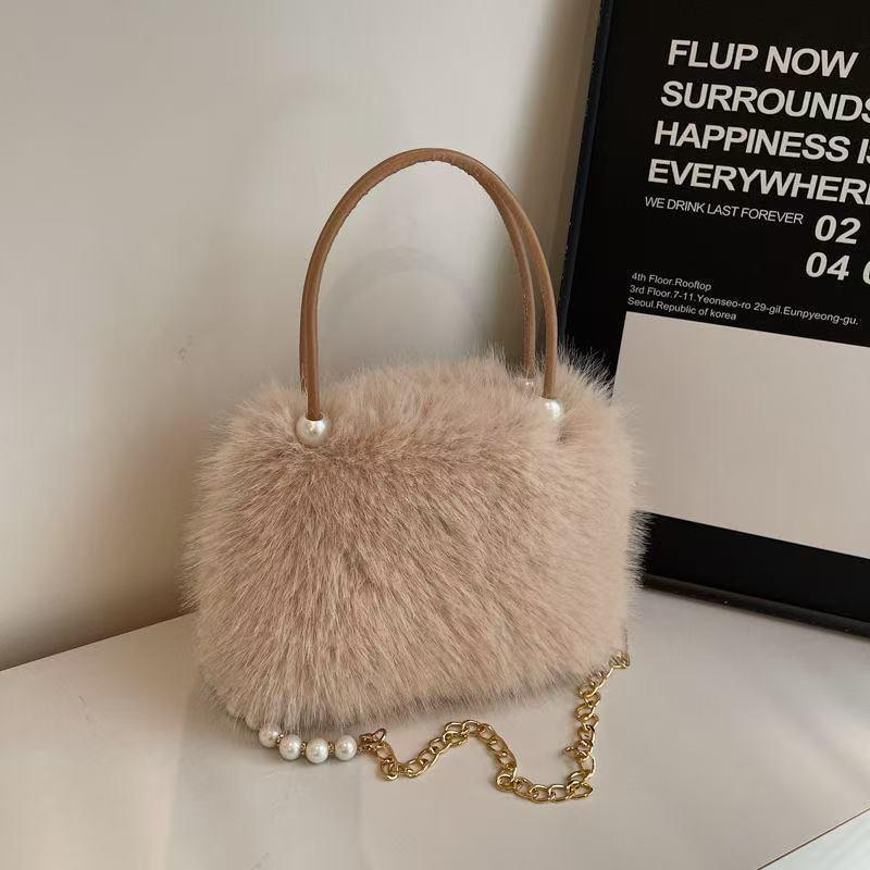 Жемчужная пушистая сумка - 2025 трендовая весенне-летняя женская сумка через плечо