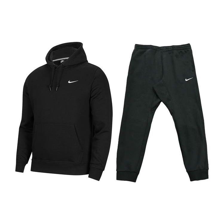 Nike Худи с капюшоном Club Fleece для спорта, Черный 916271-010 и Зауженные брюки Club Fleece для спорта, Черный 716831-010