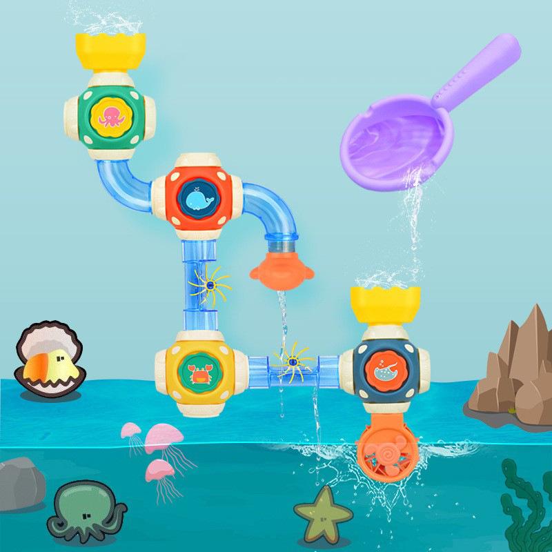 Игрушка для ванны Игрушка для ванны от 2, 3, 4 до 5 лет, детская игрушка для воды, сделай сам, ручная сборка труб, детская игрушка для ванны от 3 лет для мальчиков и девочек
