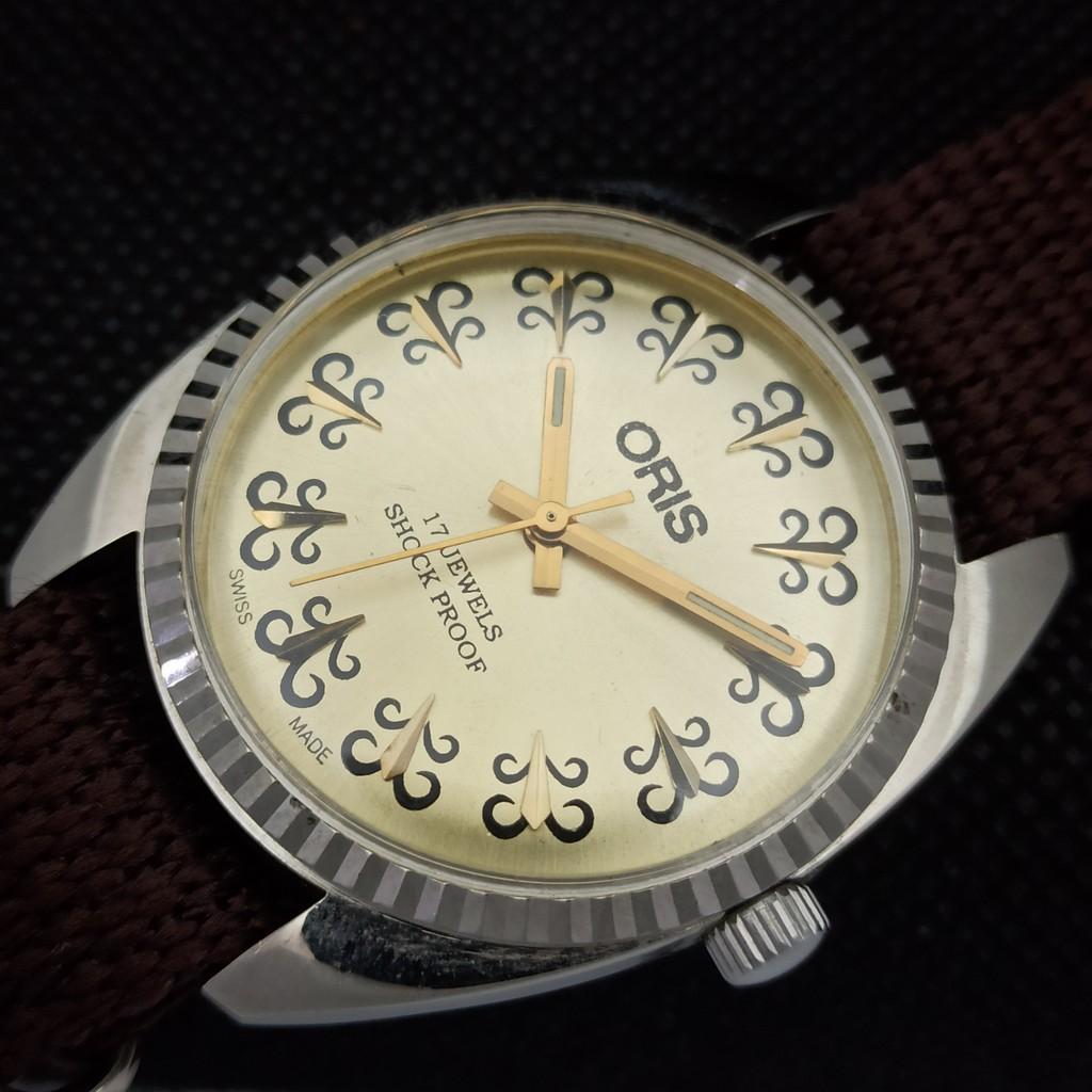 ВИНТАЖНЫЕ ШВЕЙЦАРСКИЕ МУЖСКИЕ ЗОЛОТЫЕ ЧАСЫ ORIS С РУЧНЫМ ЗАВОДОМ ВОССТАНОВЛЕННЫЕ НА РУКУ REF 558a-a296484-1