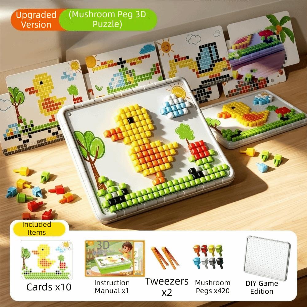 Concentration Training Peg Puzzle Board Game Mushroom Nail Puzzle Board Game Birthday Gifts