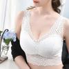 Женский бюстгальтер с кружевной цветочной вышивкой, широкий плечевой ремень, эластичный полые мягкие беспроводные мягкие дышащие пуш-ап, однотонное женское нижнее белье с V-образным вырезом