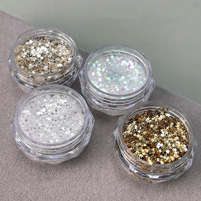 Mini Sparkling Heart Star Nail Glitter Sparkling Pentagram Nail Decoration Nail Salon Design Accessories DIY Nail Art Design
