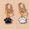 Cute Enamel Puppy Dog Cat Paw Keychain Footprint Keyring Pendants for Car Key Holder Handbag Decor DIY Pet  Jewelry  Gifts