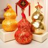 Золотая Тыква-Гарбуз Удачи в Китайском Стиле с Вышитым Праздничным Узором для Домашнего Декора