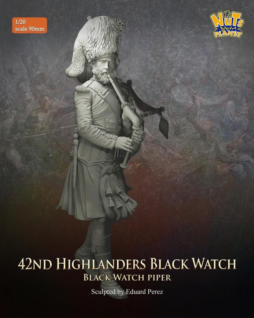 Nuts Planet 19-го века, британский 42-й Королевский Хайлендский полк, черный дозорный волынщик, набор из смолы 1/20 NP-90003 (Человек)