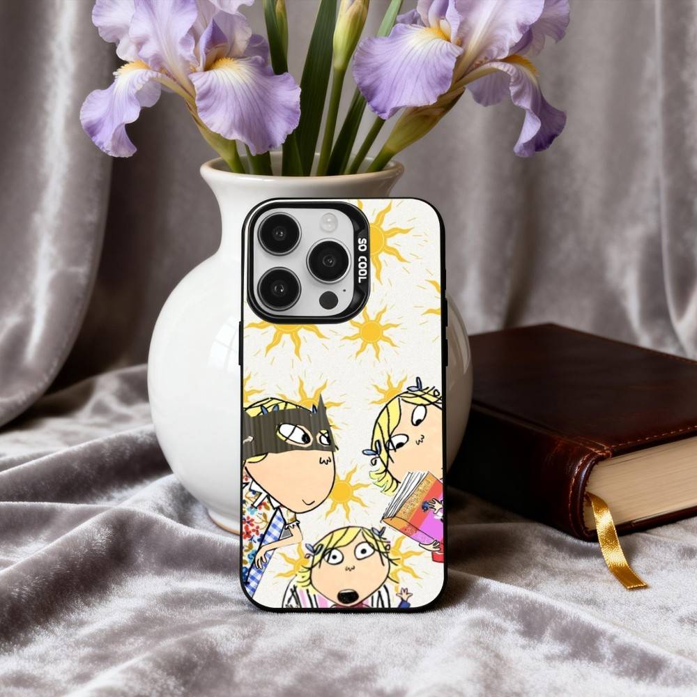Чехол для телефона C-Charlie-E и L-Lola-A для iPhone 17, 16, 15, 14, 13, 12, 11 Plus, Pro Max Конфетный Посеребренный Внутренний Чехол