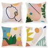 Ins Abstract Modern Simple Plush Pillowcase Line Decoration Pillow Car Office Waist Rest