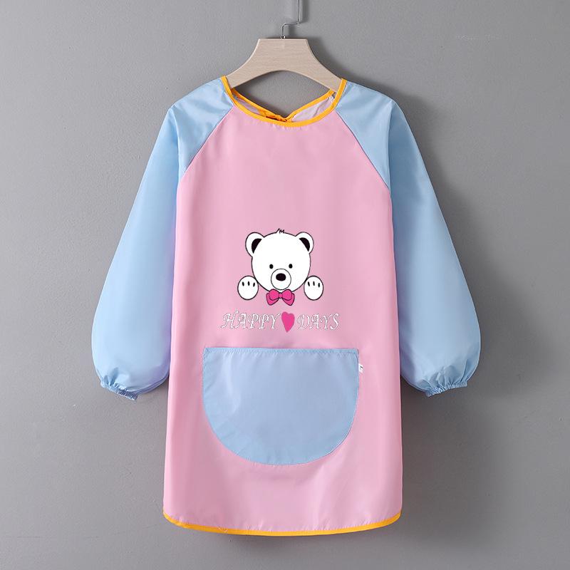 Детский водонепроницаемый художественный фартук с логотипом - Двусторонний фартук для рисования и еды