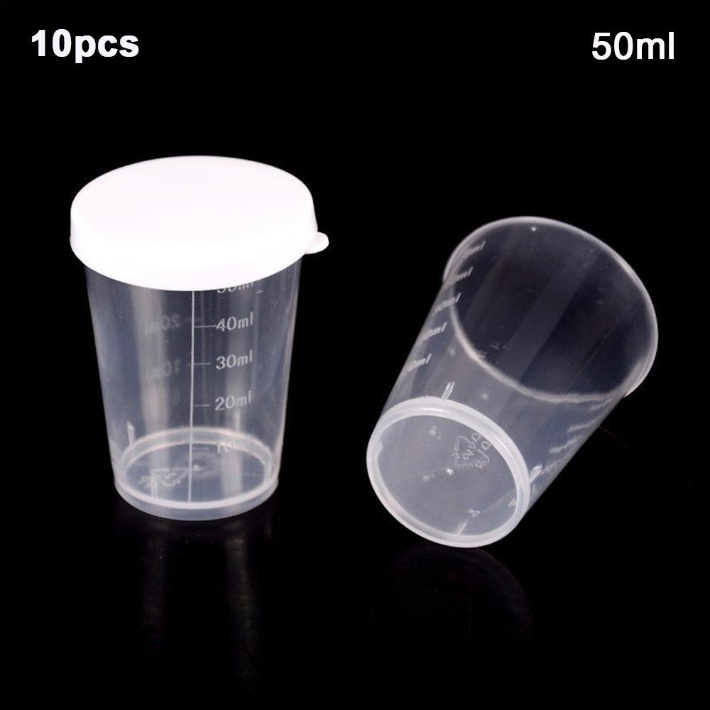 10Pcs Test 50ml Calibration with Lid Measuring Cups Cup Container