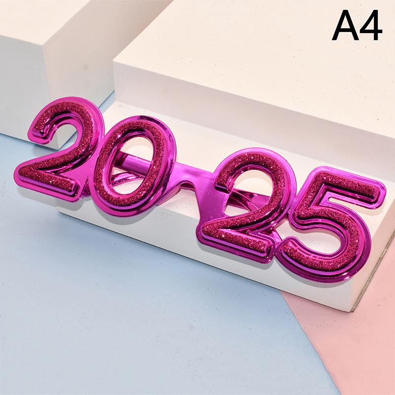 2025 Очки Новогодняя вечеринка Украшения для глаз Пластиковый реквизит Солнцезащитные очки Реквизит для фотосъемки Рождественские украшения Смешные очки