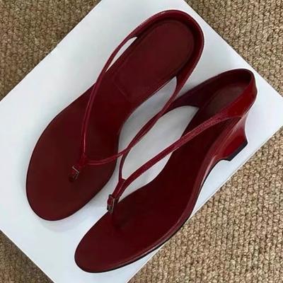 Женская обувь на танкетке, ретро-шлепанцы, женские шлепанцы на высоком каблуке