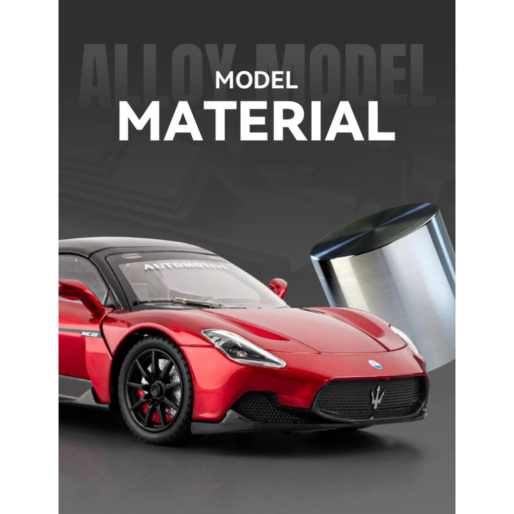 1/24 Maserati MC20 Кабриолет Спортивный Автомобиль Сплав Металл Литье под Давлением Модель Автомобиля Внутренний Дом Модные Игрушки Украшения Праздничный Подарок Ребенок