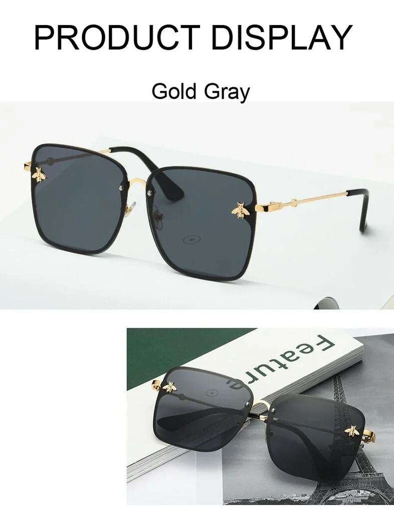 Outdoor Metal Frame Square Sunglasses Women Men Luxurious Lovely Sun Glasses Mirror Black Colors Designer Brand Fashion