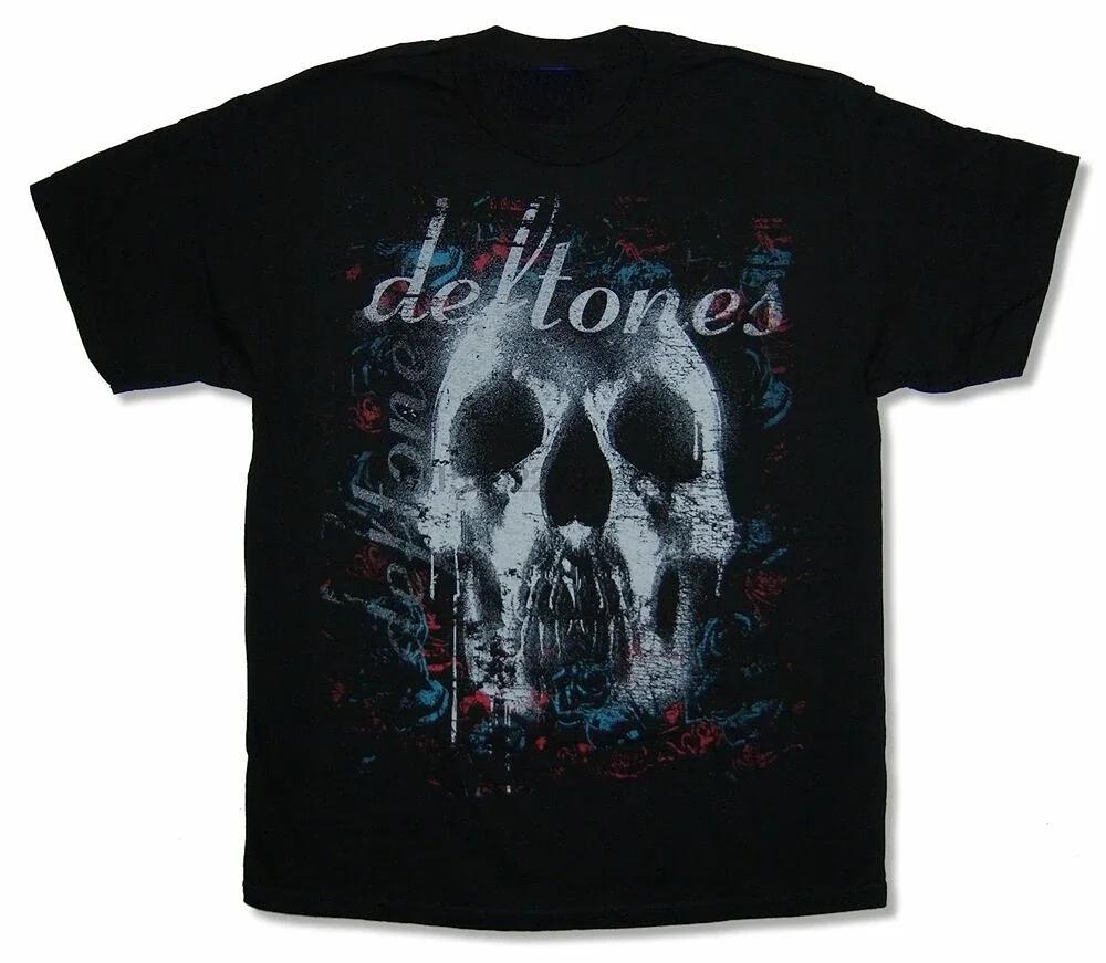 Хоррор Deftones Футболка с принтом черепа Унисекс Летняя Харадзюку Готическая Футболка Летняя Мальчики Девочки Уличная Винтажная Свободная Хип-Хоп Футболка