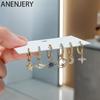 6 Pieces/set Planet Star Moon Hoop Earrings for Women Shiny Micro Zircon Romantic Earrings Gift