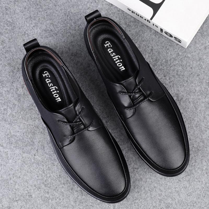 Fashion Genuine Leather Men Business Shoes Fashion Men's Oxford Shoes Lace-Up Male Breathable Casual Shoes Spring Summer Flats Sneakers